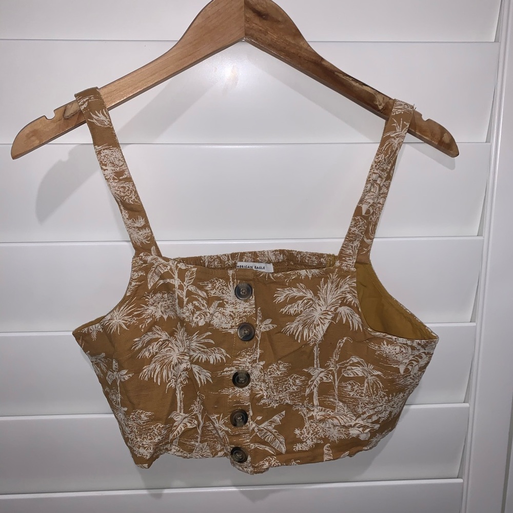 American eagle mustard crop top